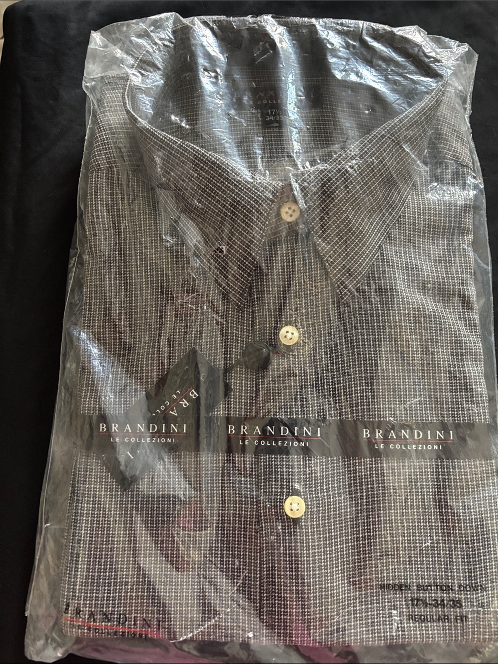 Brandini Men’s Black & White Textured Dress Shirt